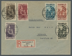 Deutsche Abstimmungsgebiete: Saargebiet: 1928, "40 C. Bis 3 Fr. Volkshilfe", Auf R-Brief Mit Vorerst - Covers & Documents