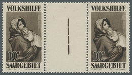 Deutsche Abstimmungsgebiete: Saargebiet: 1929, "10 Fr. Volkshilfe Als Zwischenstegpaar", Postfrische - Covers & Documents