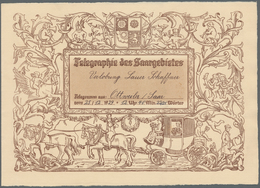 Deutsche Abstimmungsgebiete: Saargebiet: 1929, TELEGRAMM, Gebrauchtes Telegramm Anläßlich Einer Verl - Covers & Documents
