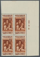 Deutsche Abstimmungsgebiete: Saargebiet: 1931, "Volkshilfe/Gemälde III", Postfrischer Eckrandviererb - Covers & Documents