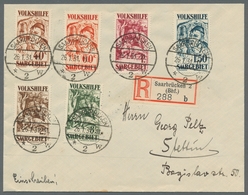 Deutsche Abstimmungsgebiete: Saargebiet: 1931, "Volkshilfe - Gemälde III", Teilsatz-R-Brief Von SAAR - Briefe U. Dokumente