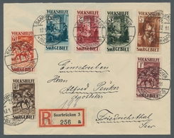 Deutsche Abstimmungsgebiete: Saargebiet: 1931, "Volkshilfe - Gemälde IV" Komplett Auf Satz-R-Brief J - Covers & Documents