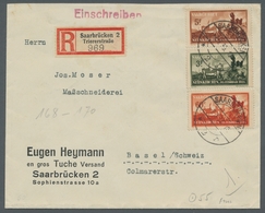 Deutsche Abstimmungsgebiete: Saargebiet: 1933, "Neunkirchen" Komplett Auf Satz-R-Brief Von SAARBRÜCK - Covers & Documents