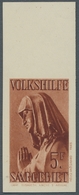 Deutsche Abstimmungsgebiete: Saargebiet: 1934, "Volkshilfe Als Vorlagedrucke Ungezähnt", Oberrandsat - Cartas & Documentos