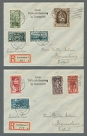 Deutsche Abstimmungsgebiete: Saargebiet: 1934, Volksabstimmung, Landschaftsbilder U. Flugpost Kplt. - Cartas & Documentos
