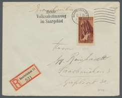 Deutsche Abstimmungsgebiete: Saargebiet: 1934, "5 Fr. Volkshilfe/Volksabstimmung" Als EF Auf Orts-R- - Cartas & Documentos