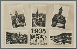 Deutsche Abstimmungsgebiete: Saargebiet: 1935, Seltenes Gedenkblatt Zur Wiedervereinigung, Frankiert - Cartas & Documentos