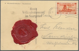 Deutsche Abstimmungsgebiete: Saargebiet: 1935, Volksabstimmung, Zehn Diverse Belege, Erinnerungs-/Pr - Cartas & Documentos