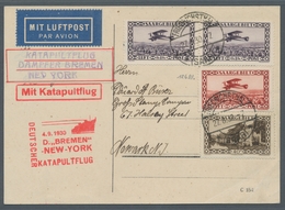 Deutsche Abstimmungsgebiete: Saargebiet: 1930, Katapult Nordatlantik, Zulieferung SAARGEBIET, Karte - Covers & Documents