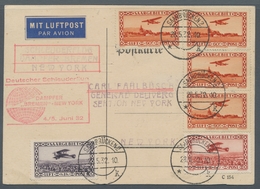 Deutsche Abstimmungsgebiete: Saargebiet: 1932, Katapult Nordatlantik, Zulieferung SAARGEBIET, Karte - Covers & Documents
