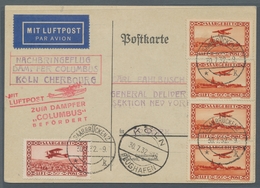 Deutsche Abstimmungsgebiete: Saargebiet: 1932, Zulieferung SAARGEBIET, Nachbringeflug Zum Dampfer CO - Cartas & Documentos