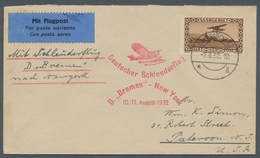 Deutsche Abstimmungsgebiete: Saargebiet: 1932, Katapultflug Nordatlantik, Zulieferung SAARGEBIET, Br - Cartas & Documentos