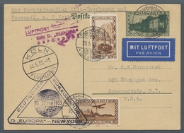 Deutsche Abstimmungsgebiete: Saargebiet: 1933, Katapultflug Nordatlantik, Zulieferung SAARGEBIET, GA - Cartas & Documentos