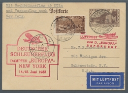 Deutsche Abstimmungsgebiete: Saargebiet: 1933, Katapultflug Nordatlantik, Zulieferung SAARGEBIET, GA - Covers & Documents