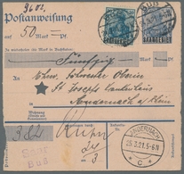 Deutsche Abstimmungsgebiete: Saargebiet - Ganzsachen: 1920, "20 Pfg. Germania/Saargebiet Type III", - Ganzsachen