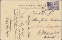 Deutsche Abstimmungsgebiete: Saargebiet - Feldpost: SCHWEDISCHE FELDPOST: 1935, AK Aus Dem Saargebie - Briefe U. Dokumente