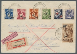 Saarland (1947/56): 1947, "Urdruck" Komplett Auf Zwei Sammler-Eil-R-Briefen Von SAARBRÜCKEN 2 H 15.4 - Cartas & Documentos