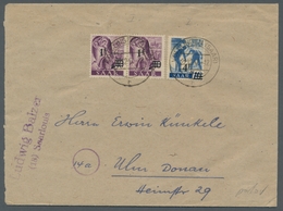 Saarland (1947/56): 1947, "1 Fr. Auf 10 Pfg. Und 4 Fr. Auf 16 Pfg. Urdruck", Waag. Paar Und Einzelwe - Cartas & Documentos