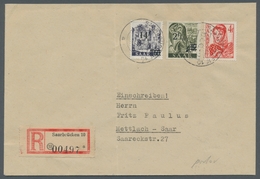 Saarland (1947/56): 1947, "2 Fr. Auf 12 Pfg. Urdruck Ungezähnt" Mit Je Einem Wert "Neuauflage" Bzw. - Covers & Documents