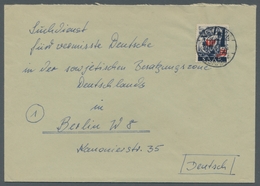 Saarland (1947/56): 1947, "10 Fr. Auf 50 Pfg. Urdruck", Der Gestempelt Sehr Seltene Wert Als Portori - Briefe U. Dokumente