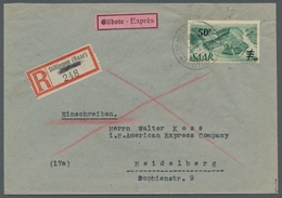 Saarland (1947/56): 1947, "50 Fr. Auf 1 Mk. Urdruck" Als EF Auf Eil-R-Brief Von DILLINGEN (SAAR) A 1 - Cartas & Documentos