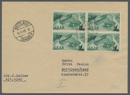 Saarland (1947/56): 1947, "50 Fr. Auf 1 Mk. Urdruck", Zentral Mit METTLACH (SAAR) B 14.4.48 Gestempe - Briefe U. Dokumente