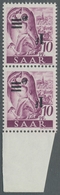 Saarland (1947/56): 1947, "Saar II", Acht Postfrische Werte Mit Kopfstehendem Aufdruck, Einmal Eckza - Cartas & Documentos