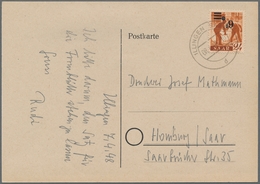 Saarland (1947/56): 1947, "6 Fr. Auf 24 Pfg. Urdruck Mit Falschem Kopfstehenden Aufdruck", Sauber Al - Cartas & Documentos