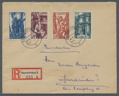 Saarland (1947/56): 1948, "Saar III" Komplett Mit Ersttagsstempel Auf Zwei R-Briefen Von SAARBRÜCKEN - Cartas & Documentos