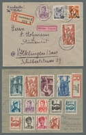 Saarland (1947/56): 1948, "Saar III", Kleine Zusammenstellung Von Fünf Frankierten Belegen, Dabei Je - Covers & Documents