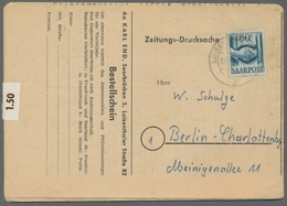 Saarland (1947/56): 1948, "60 C. Saar III", Portorichtige EF Auf Zeitungs-Drucksache Und Zehnerblock - Covers & Documents