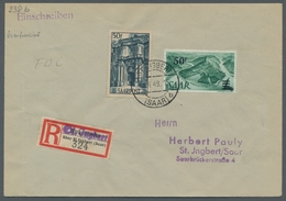 Saarland (1947/56): 1948, "50 Fr. Saar III" Mit Zusatzfrankatur Auf Orts-R-FDC ST. INGBERT (SAAR) B - Briefe U. Dokumente