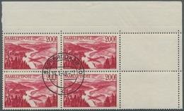 Saarland (1947/56): 1948, "25 Bis 200 Fr. Flugpost Saar III", Zentral Gestempelter Eckrand-Viererblo - Cartas & Documentos