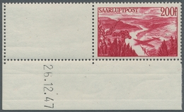 Saarland (1947/56): 1948, "Flugpost Saar III Mit Druckdatum", Postfrische Eckrandwerte, Der Höchstwe - Cartas & Documentos
