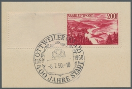 Saarland (1947/56): 1948, "50 Und 200 Fr. Flugpost Saar III Mit Leerfeld", Sauber Je Mit SST Auf Lux - Cartas & Documentos