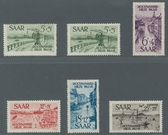 Saarland (1947/56): 1948, "Hochwasserhilfe", Postfrischer Satz In Tadelloser Erhaltung, Dazu Die 5 F - Cartas & Documentos