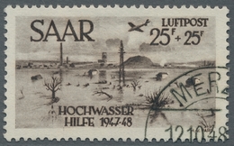 Saarland (1947/56): 1948, "Hochwasserhilfe", Kompletter Satz Je Mit Ersttagsstempel MERZIG 12.10.48 - Cartas & Documentos