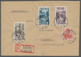 Saarland (1947/56): 1948, "Hochwasserhilfe" Komplett Auf Zwei Satz-R-Briefen Mit Zusatzfrankatur, Ei - Covers & Documents