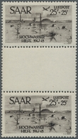 Saarland (1947/56): 1948, "Hochwasserhilfe Als Zwischenstegpaare", Postfrische Einheiten In Tadellos - Covers & Documents