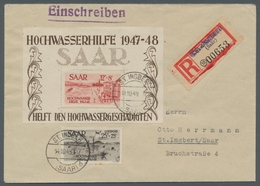 Saarland (1947/56): 1948, Zwei Kuriose Belege Mit Den Blockeinzelmarken Auf Sonst Portorichtig Frank - Covers & Documents