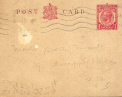 Gran Bretaña  Año 1926 Entero Postal   Circulado  Matasellos Shep.Buschw. - Ohne Zuordnung