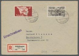 Saarland (1947/56): 1948, "25 Fr. Hochwasserhilfe" Mit Zusatzfrankatur Als Portorichtige MiF Auf R-B - Cartas & Documentos