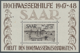 Saarland (1947/56): 1948, "Hochwasser-Blockpaar", Postfrisches Blockpaar Mit Kleine Einschränkungen - Covers & Documents