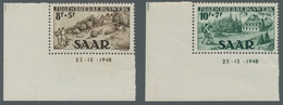 Saarland (1947/56): 1949, "Jugendherbergswerk Mit Druckdatum Und Als Zwischenstegpaare", Postfrische - Covers & Documents