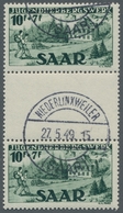 Saarland (1947/56): 1949, "Jugendherbergswerk Als Zwischenstegpaare", Sauber Gestempelte Einheiten, - Cartas & Documentos