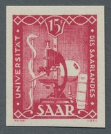 Saarland (1947/56): 1949, "Uni Saar Ungezähnt", Postfrischer Wert Der Sehr Seltenen Variante Von Der - Covers & Documents