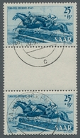 Saarland (1947/56): 1949, "Tag Des Pferdes Als Zwischenstegpaare", Sauber Gestempelter Satz In Tadel - Cartas & Documentos
