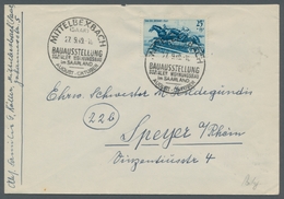 Saarland (1947/56): 1949, "25 Fr. Tag Des Pferdes" Mit Früher Katalogisiertem PLF II "Farbstrich Im - Covers & Documents