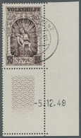 Saarland (1947/56): 1949, "Volkshilfe Mit Druckdaten", Eckrandsatz Je Mit SAARBRÜCKEN 2 Vs In Tadell - Cartas & Documentos