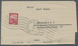 Saarland (1947/56): 1949, "1 Fr. Saar IV", Einzelwert Als Sehr Seltene Portorichtige EF Auf Orts-Zei - Covers & Documents